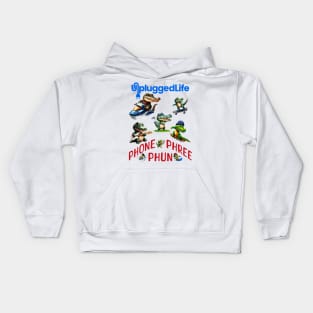 Unplugged Life Gator Sports Phone Phree Phun Kids Hoodie